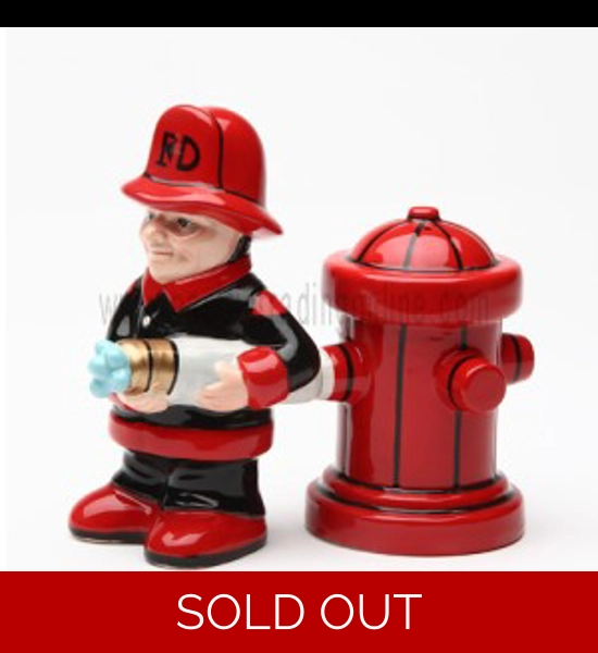 Fireman & Hydrant Salt & Pepper Shaker Set
